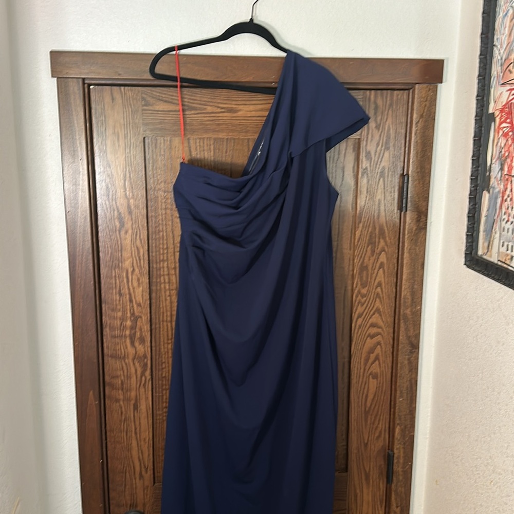 DB Studio by Davids bridal Gown - ruched one-shoulder stretch crepe dress